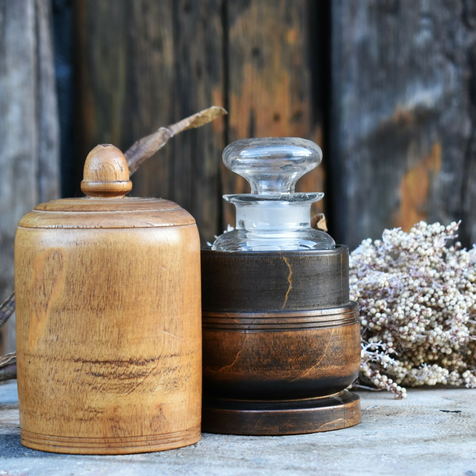 Antique 19th Century Wooden Apothecary Chemists Glass Bottle Travel Treen Case photo 90.0