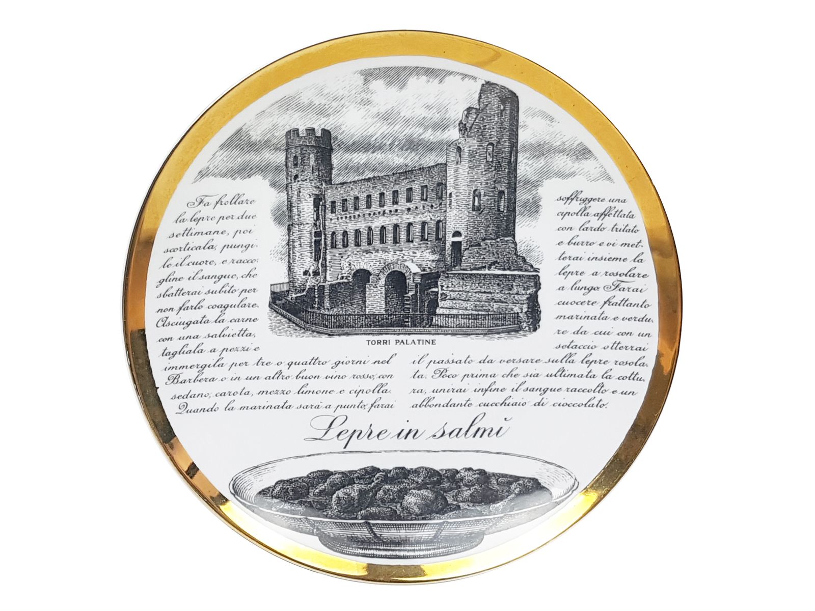 Decorative Plates Torinese Specialty By P. Fornasetti For Fiat, Set Of 6 photo buy