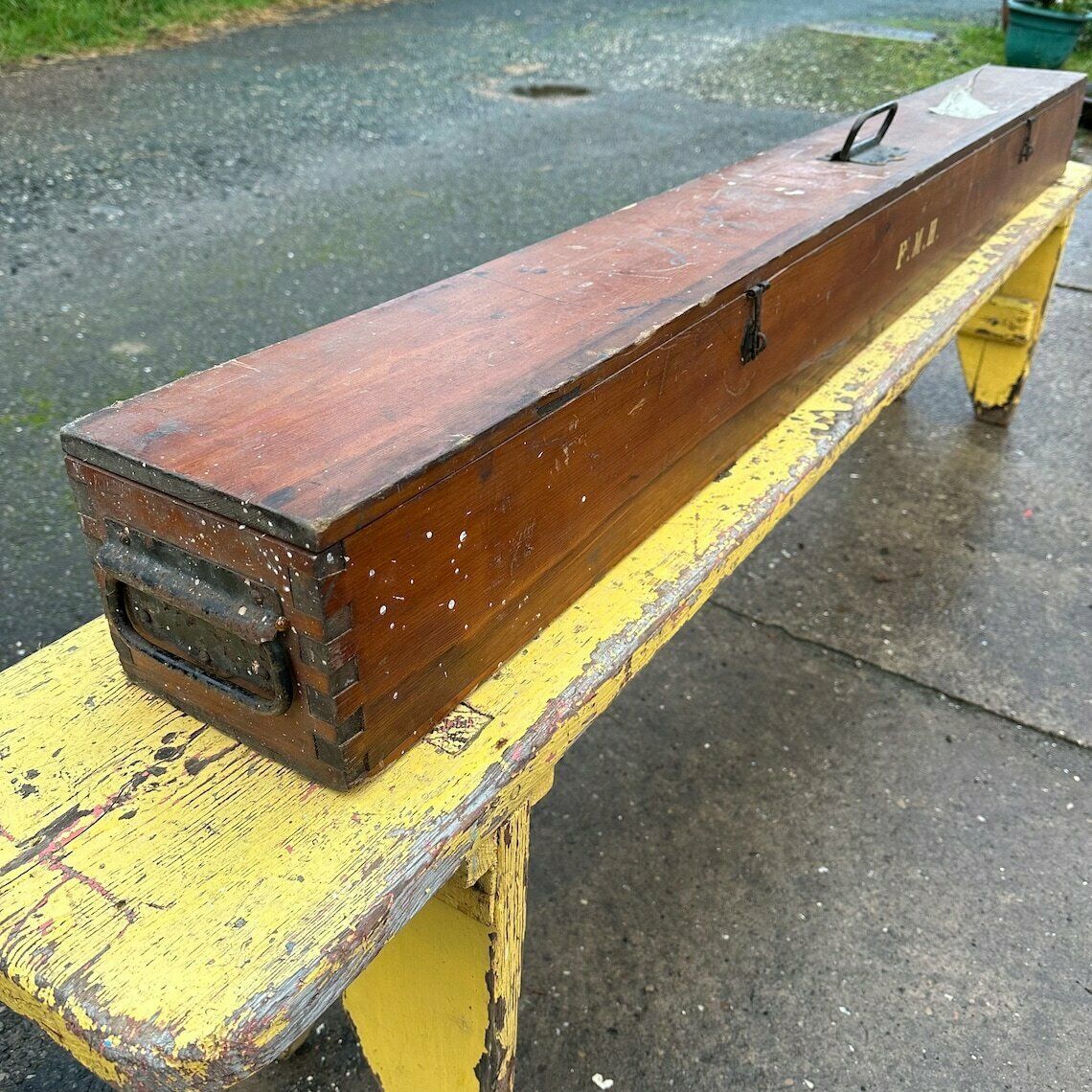 Vintage Pine Salmon Fishing Rod Box photo furniture