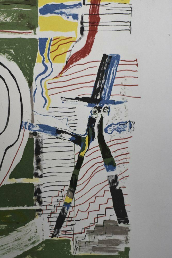 Jörgen Fogelqvist, Composition With Figures, 1977, Color Lithograph photo Art