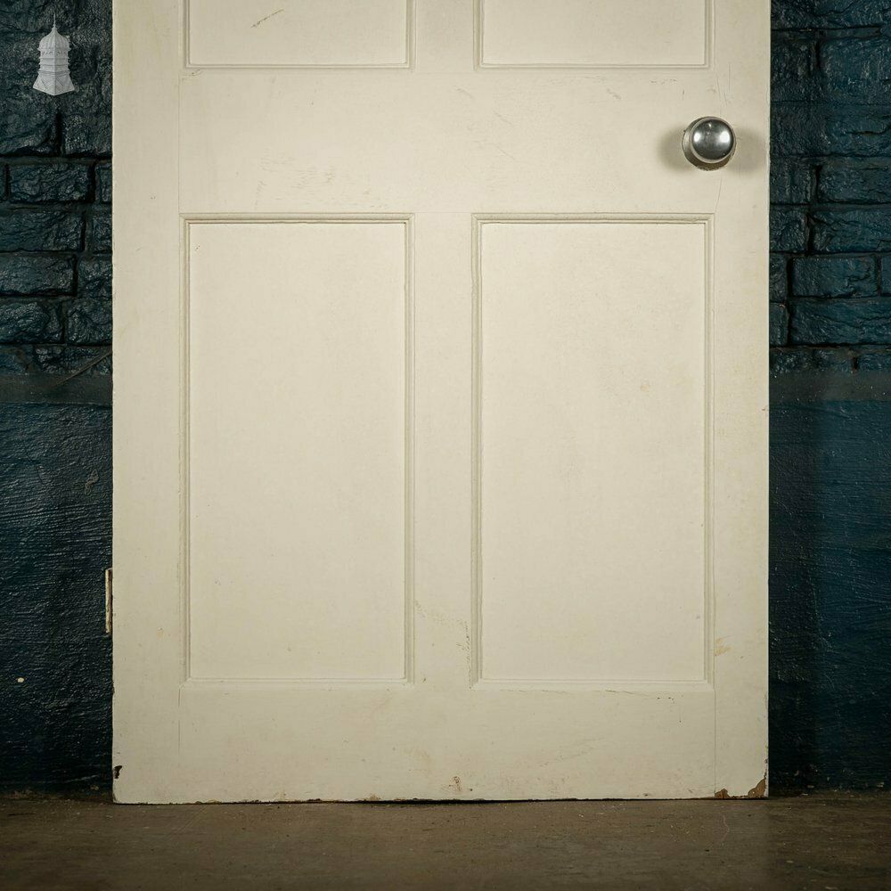 Pine Panelled Door, Moulded 4 Panel, White Painted photo 174.0