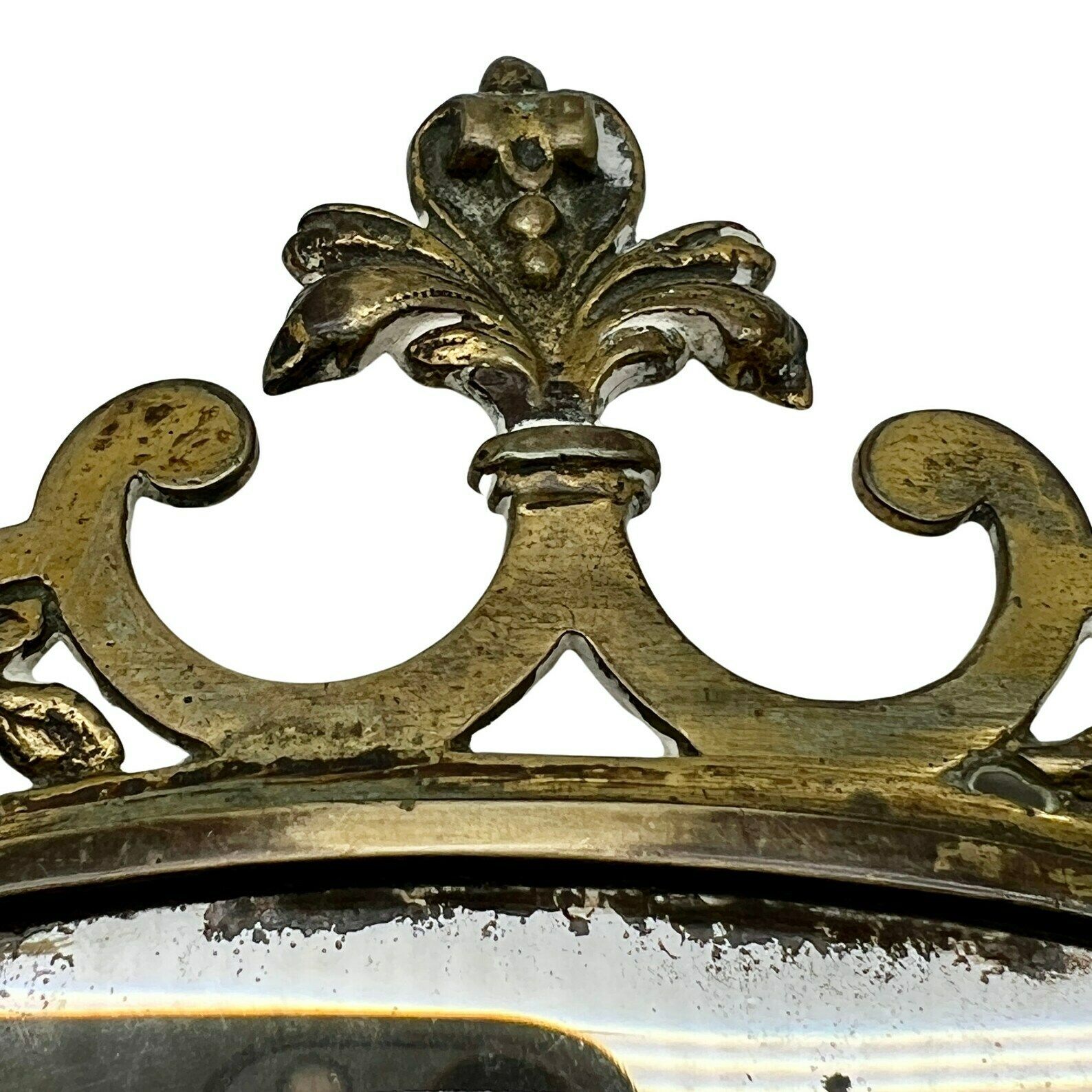 Antique French Ladies Brass & Porcelain Bevelled Glass Hand Mirror   Bedroom Decor   Chamber Decor   Home Decor photo buy