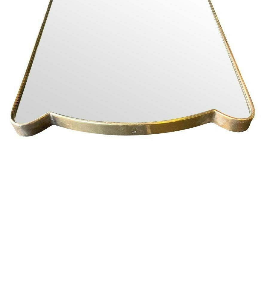 A Lovely Unique Shaped Orignal 1950s Italian Shield Mirror In The Style Of Gio Ponti photo vintage