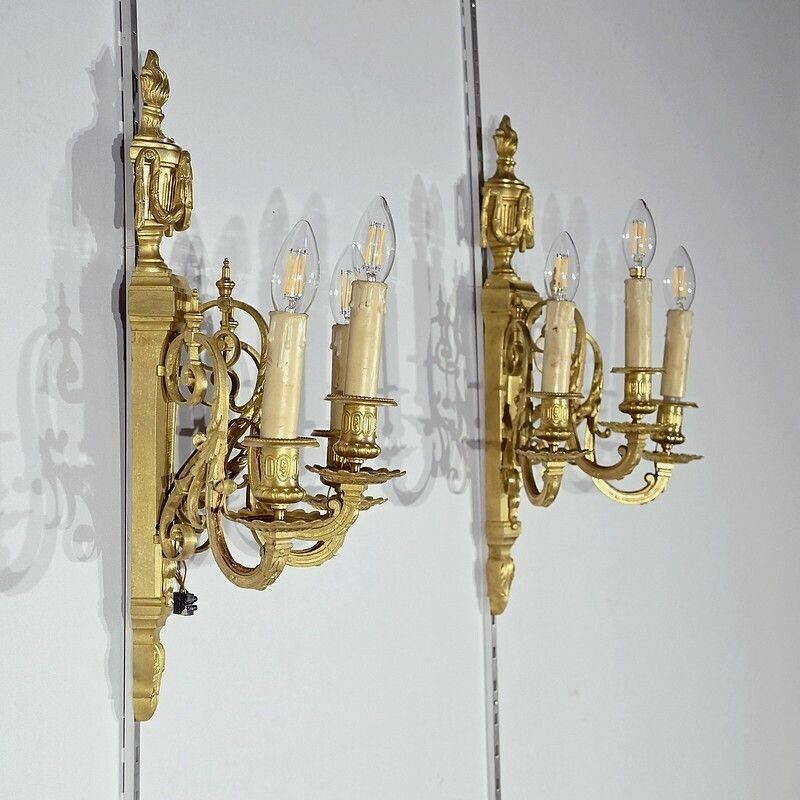 Pair Of Sconces, Louis XVI Style – 1st Part 19th Century photo for sale