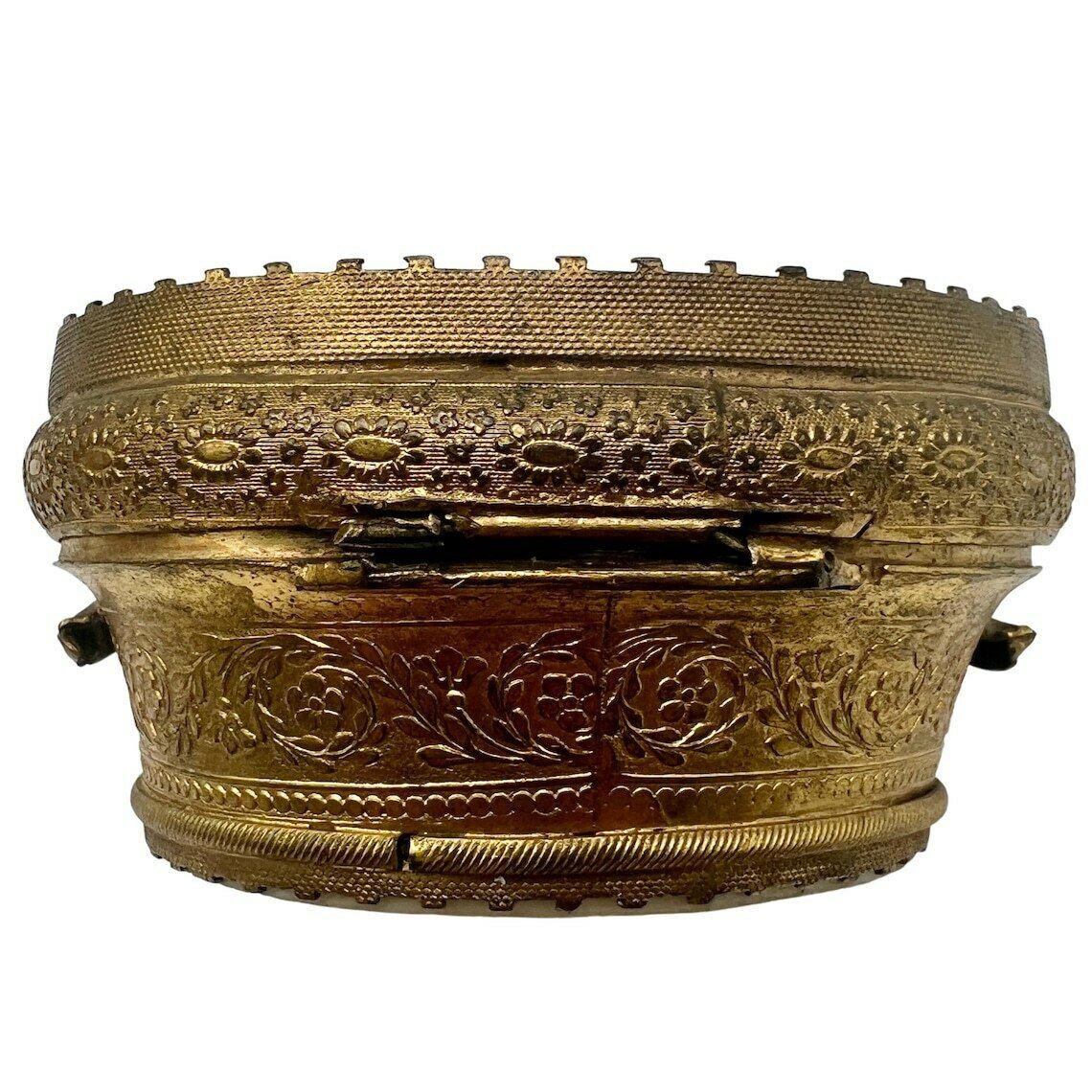 Antique Small French Gilt Metal Casket   Marble Top & Base   Home Decor photo 52.0