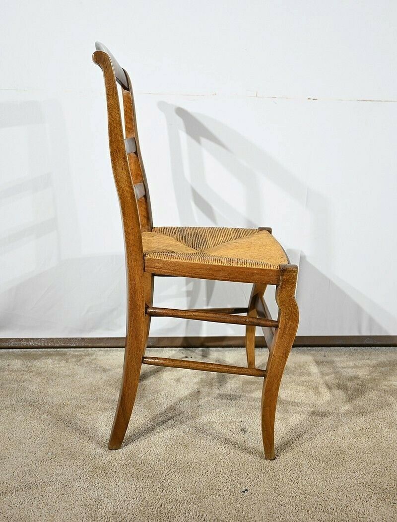 Suite Of 4 Restoration Chairs In Solid Walnut – 1st Part 19th Century photo vintage