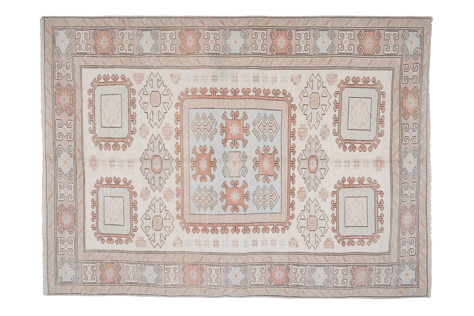 Wool Cream Southwest Rug, Turkey Oushak  5'8'' X 7'8'' photo for sale