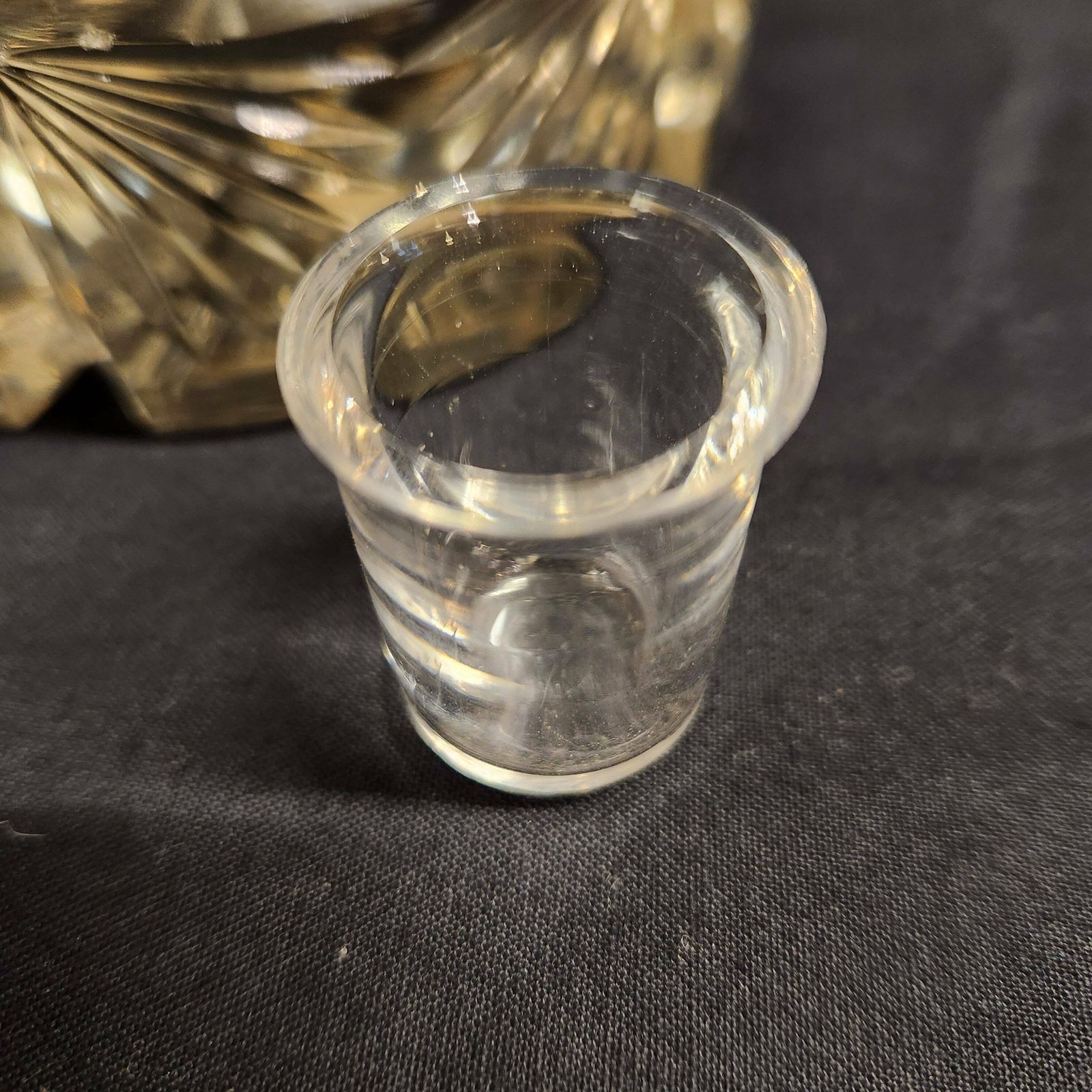Thomas Webb & Sons, Large Heavy Cut Glass And Hallmarked Silver Inkwell photo vintage