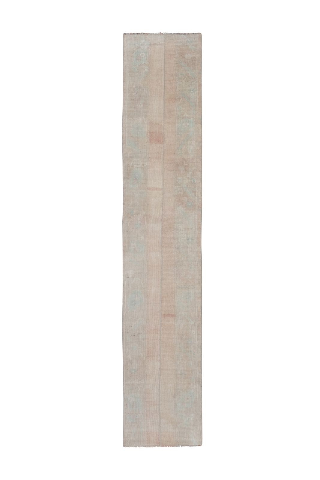 Vintage Faded Turkish Oushak Rug Runner 2'1" X 10'5"