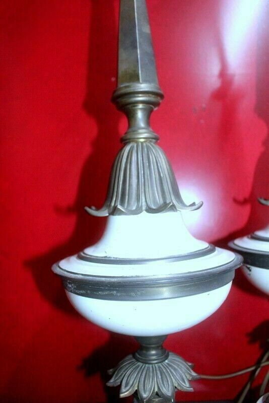 photo vintage Antique 1960s Pair Of Stiffel Brass Torchiere Table Lamps