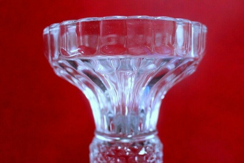 photo buy Vintage Pair Of Candle Holder Candlestick Cut Glass From Paris