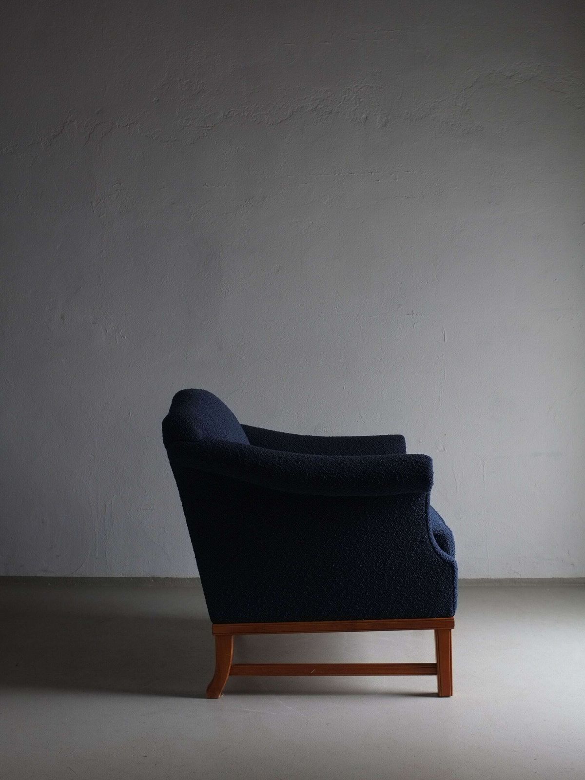 Navy Blue Lounge Chair | Dedar Boucle | Sweden | Vintage photo Furniture