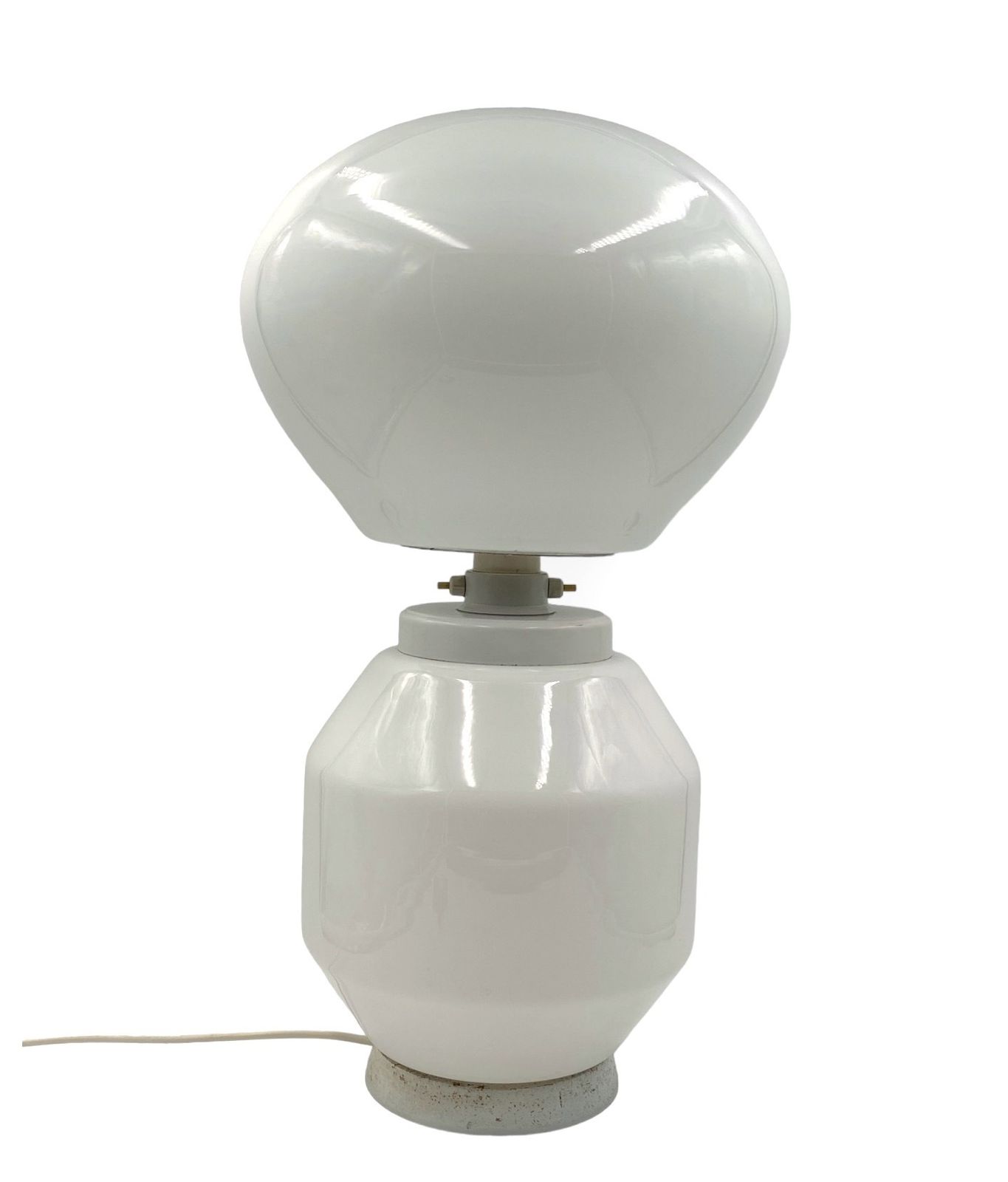 photo vinterior Space Age White Glass Table Lamp, Faver Italy 1970s