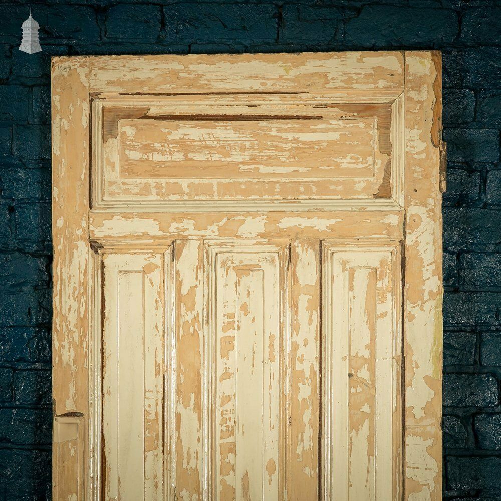 Pine Panelled Door, Raised Fielded Panels One Side, Stop Chamfer Detailing Other Side photo for sale