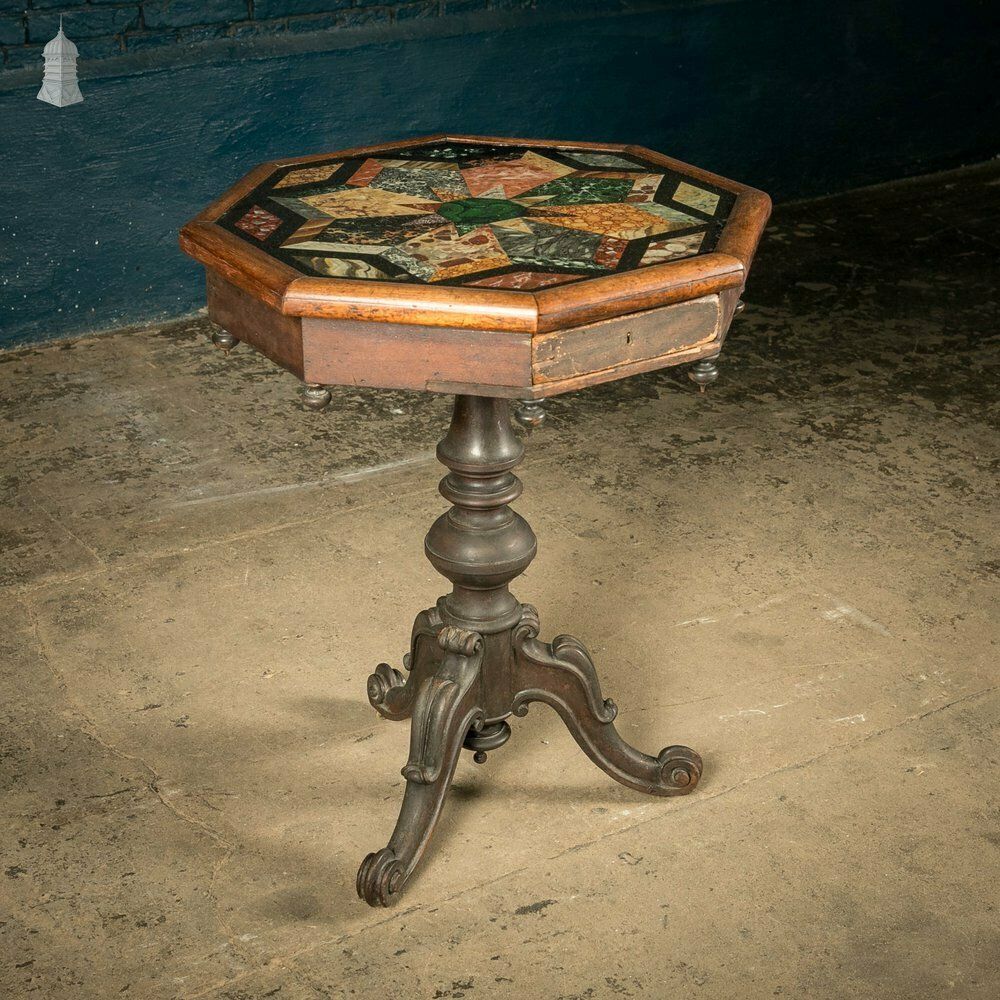 Specimen Table, Hand Painted 19th C Hardwood And Glass photo furniture