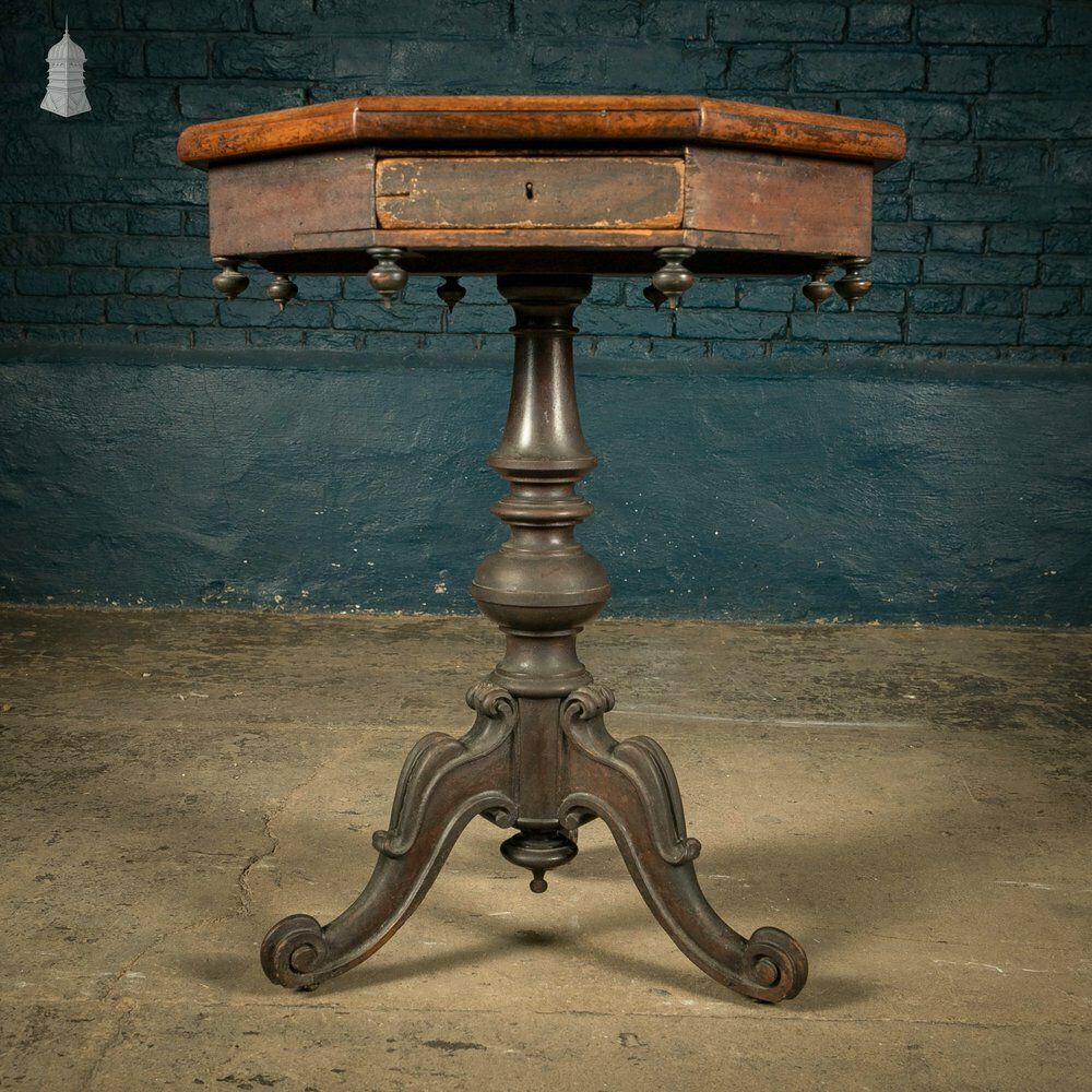 photo buy Specimen Table, Hand Painted 19th C Hardwood And Glass
