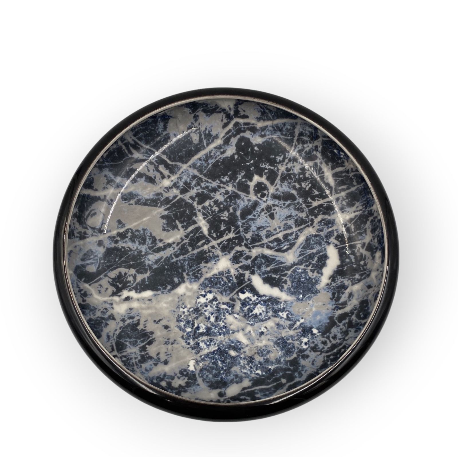 Alvino Bagni, Black Marbled Ceramic Centerpiece / Vide Poche, Ca. 1970 photo 450.0