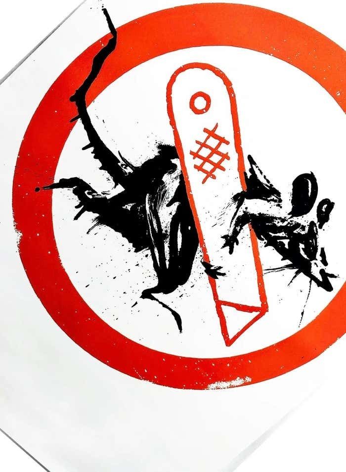 Cut & Run Rat Stencil Poster By Banksy 2023 photo furniture