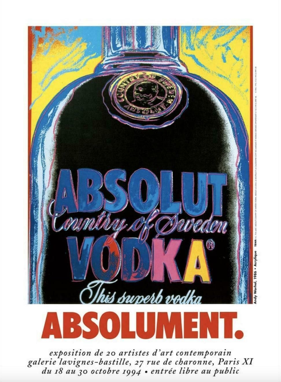 Andy Warhol Absolut Vodka By Andy Warhol, Original Vintage Poster 1994