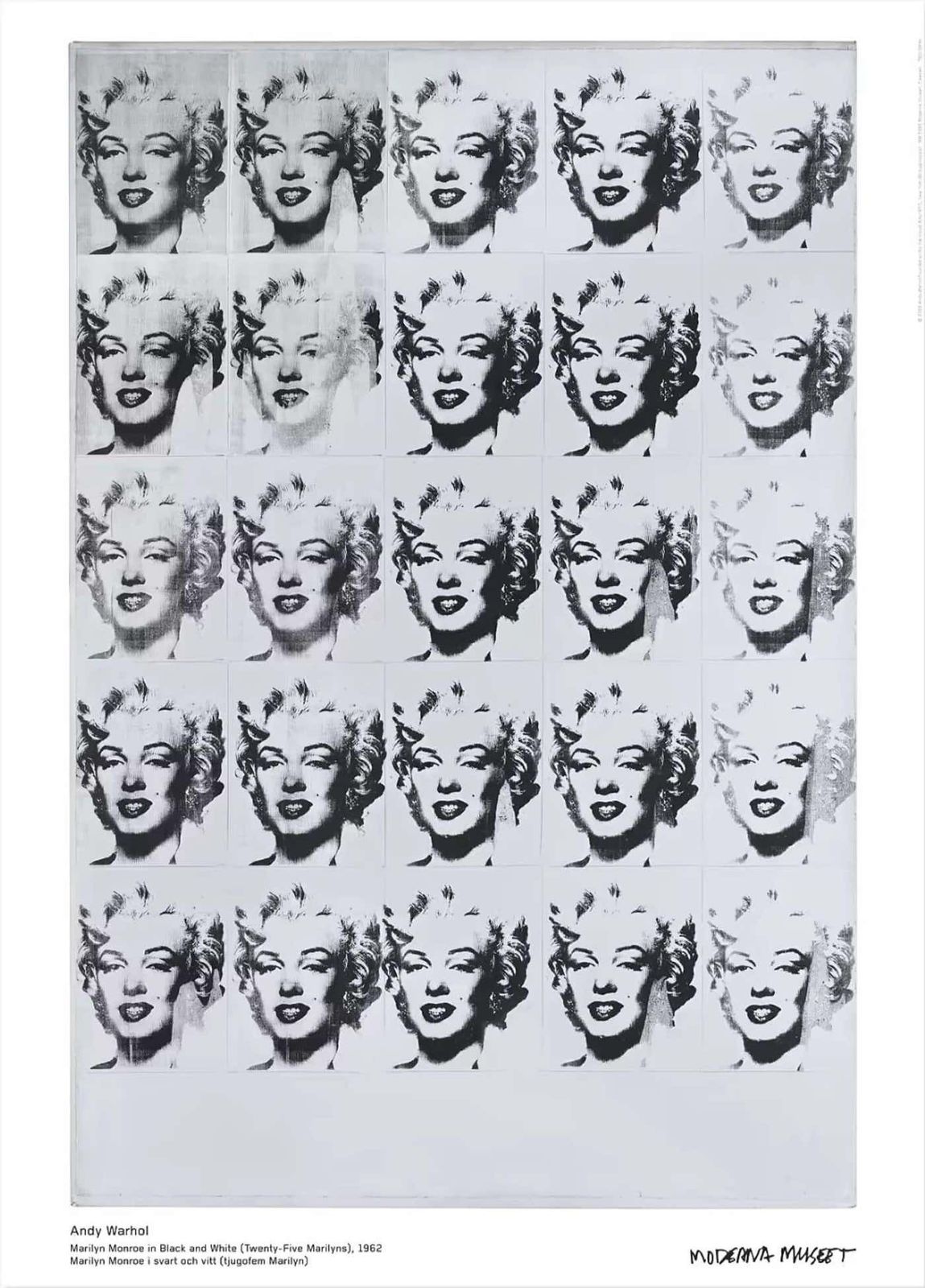 Original Andy Warhol Museum Poster   Marilyn In Black And White 2018