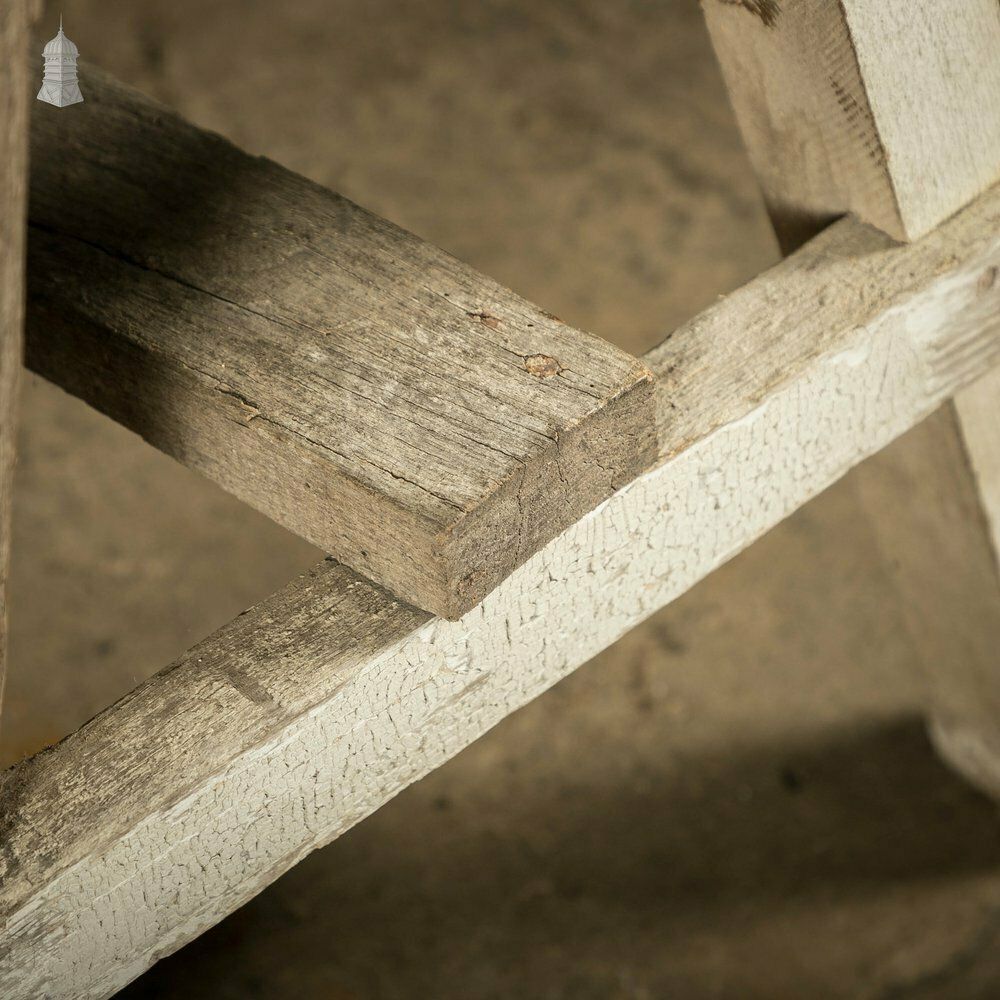 Vintage Wooden Trestles, Pair Of Rustic Workshop Trestles photo buy