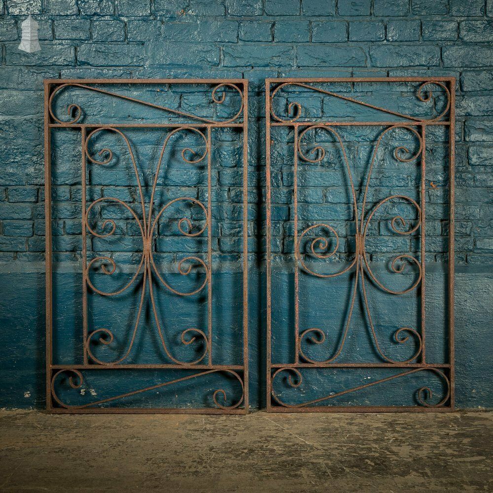 Railing Panels Pair Of Wrought Iron Scroll Design Gate Panels