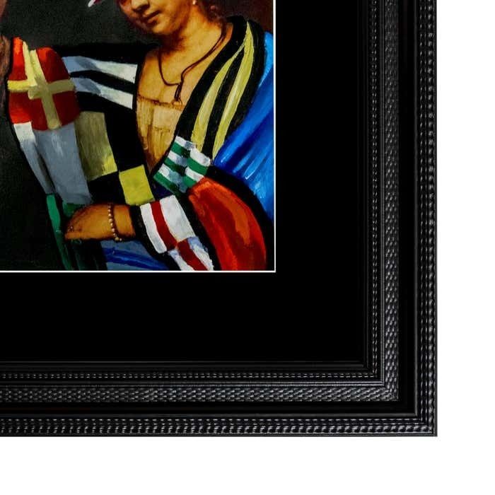 Contemporary Painting "Woman In A Doorway" By Manuel Cruz, Spain, 2023 photo furniture