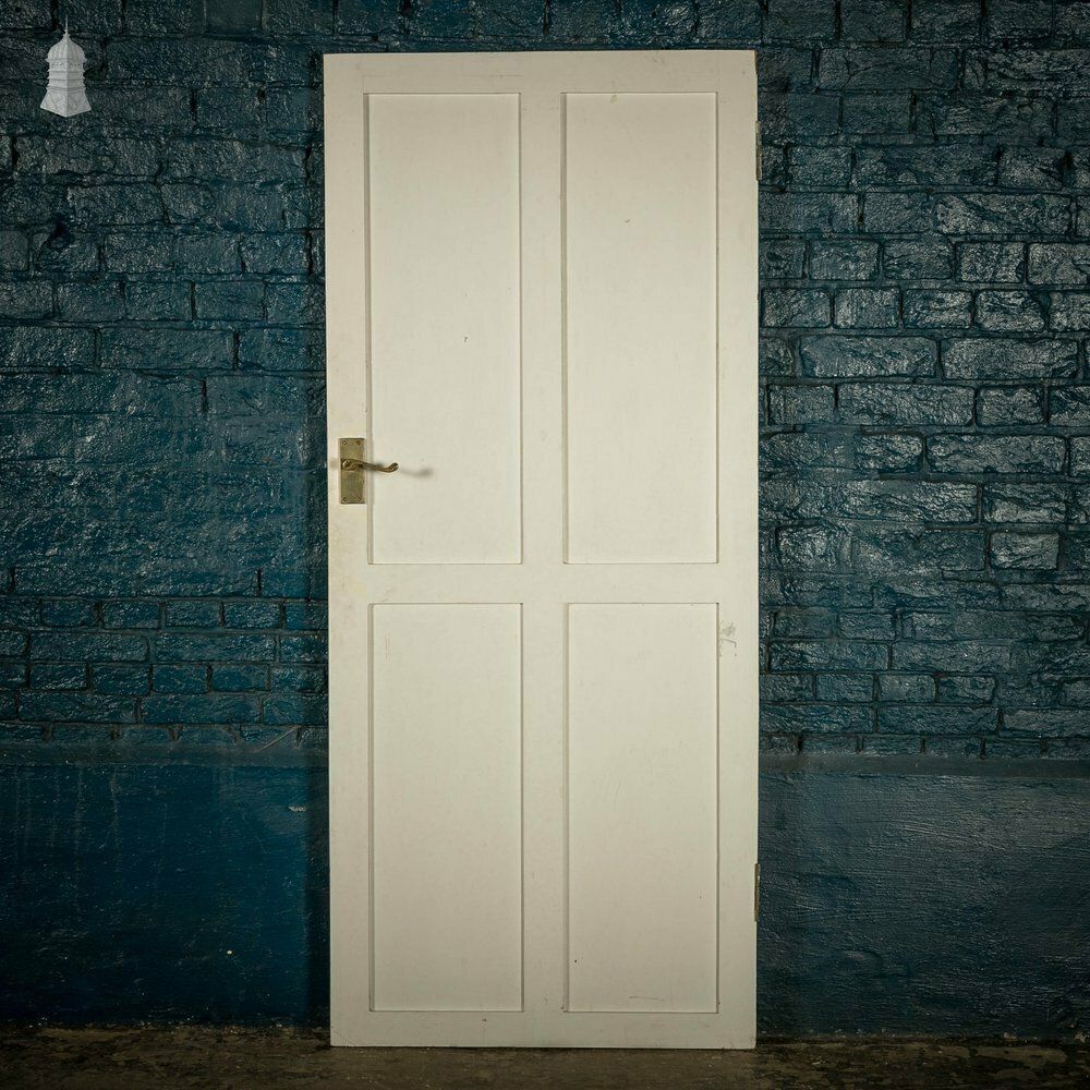 Shaker Style Door, 4 Panel White Painted Pine