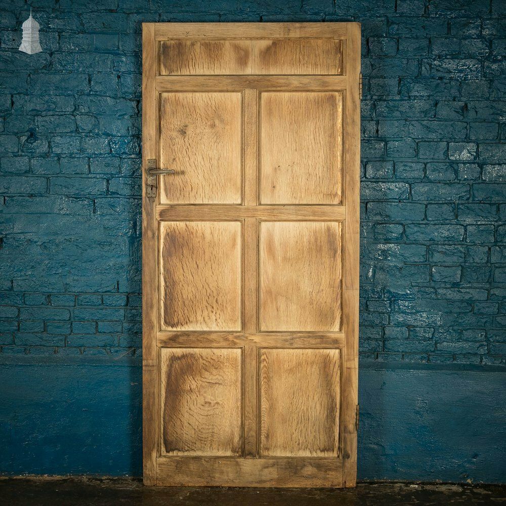 Home Fixtures Solid Oak Framed Door, Veneered Panels With Visible Deterioration photo