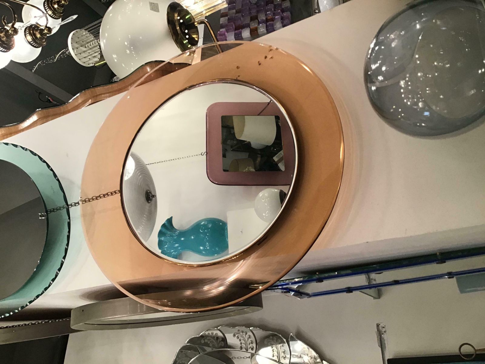 photo furniture Max Ingrand “Fontana Arte” Mirror Brass Glass 1968 Italy