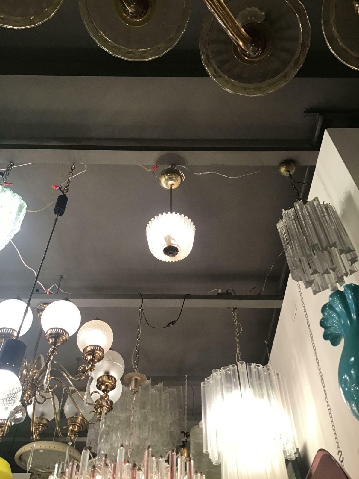 photo furniture Seguso Ceilling Light/Chandelier Brass Glass 1930 Italy