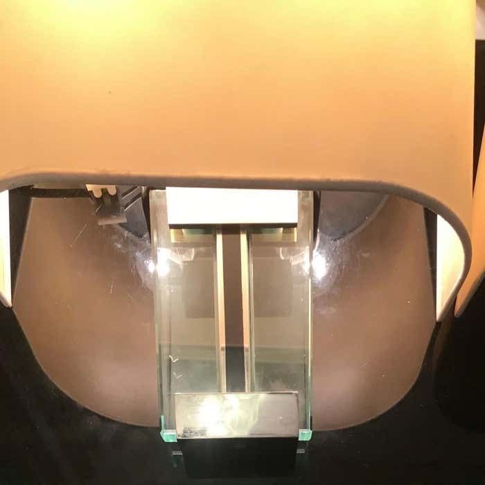 photo for sale Fontana Arte Sconces/Appliques Metal Crome Glass Lampshade 1968 Italy