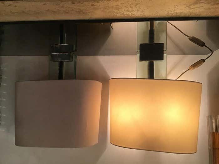 photo buy Fontana Arte Sconces/Appliques Metal Crome Glass Lampshade 1968 Italy