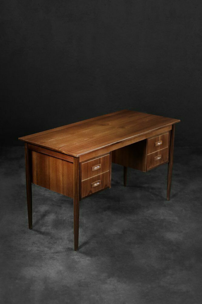 photo for sale Vintage Scandinavian Teak Desk With Drawers, 1960s