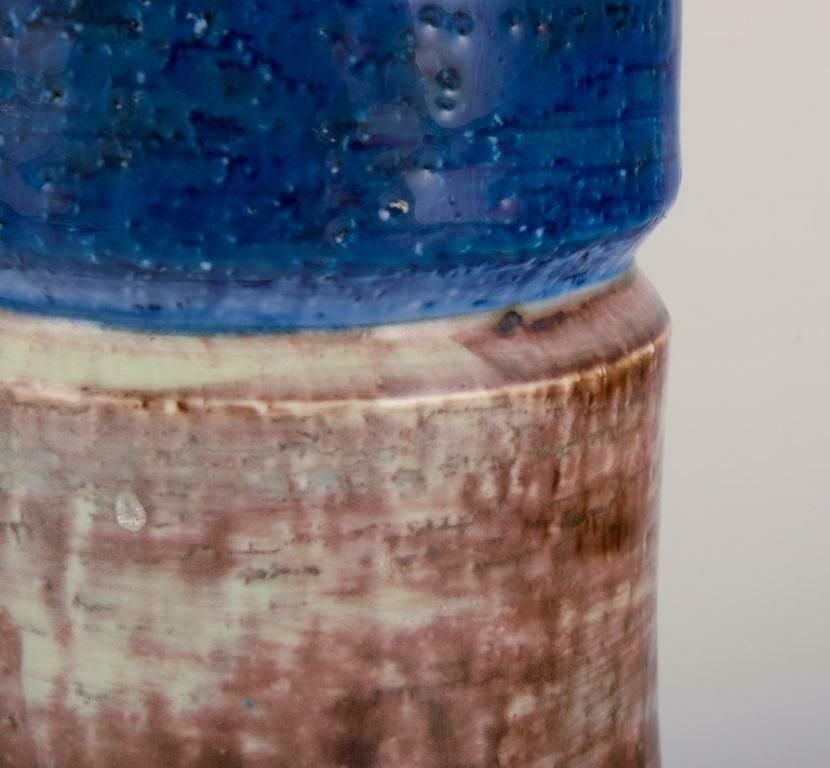 Sylvia Leuchvius For Rörstrand. Ceramic Vase With Glaze In Blue And Sandy Tones. photo Home Decor
