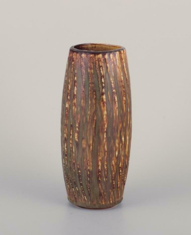 Gunnar Nylund For Rörstrand, Ceramic Vase With Birch Glaze. Mid 20th C.