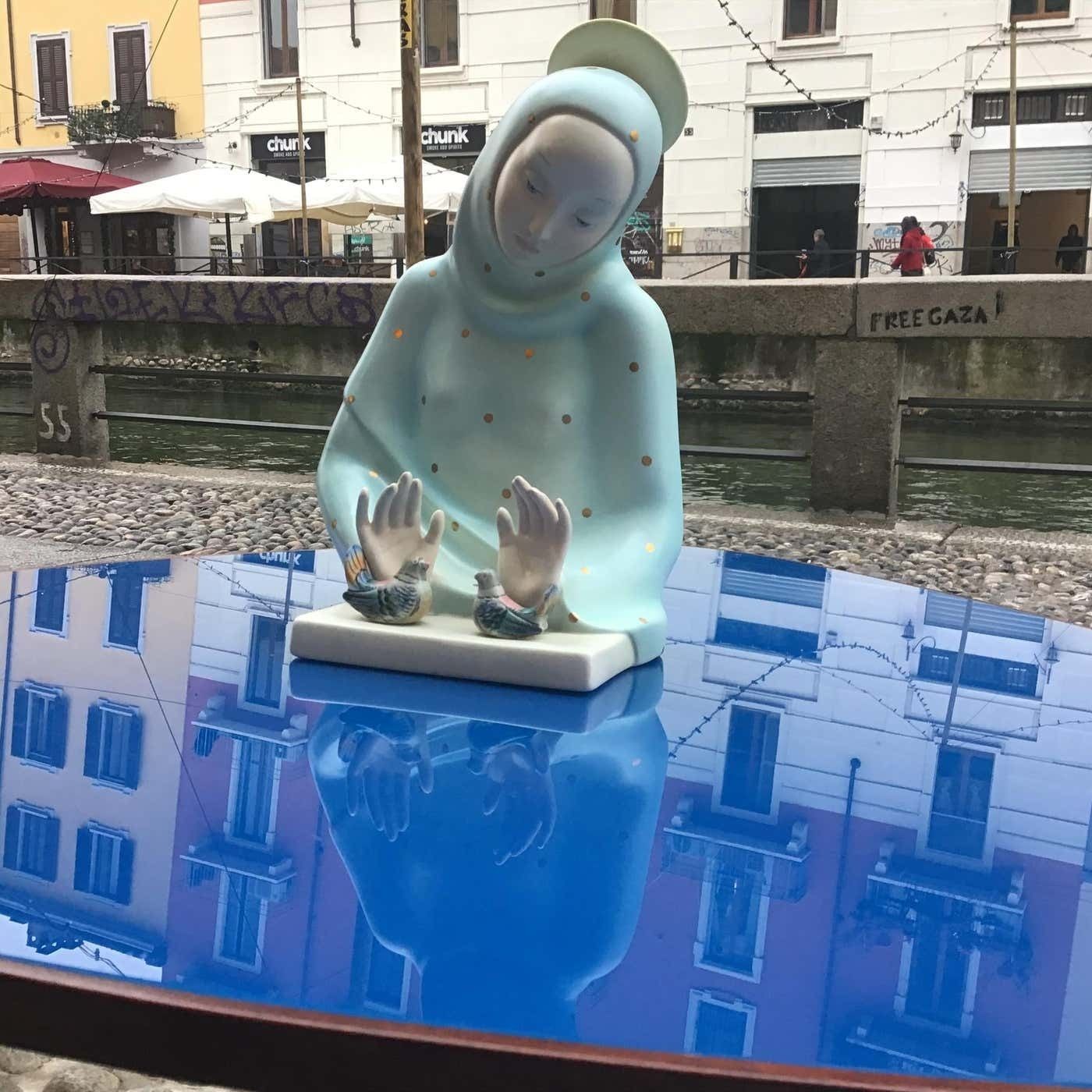 Lenci " Madonna Of Peace" Ceramic 1950 Italy photo Art