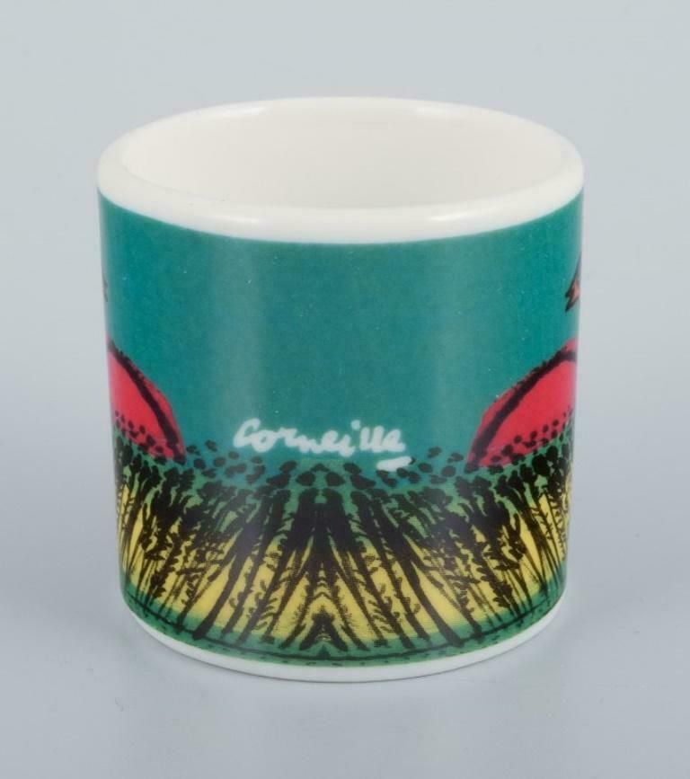 Corneille, Dutch Cobra Artist. Coffee Cup, Plate And Egg Cup In Porcelain. photo vinterior