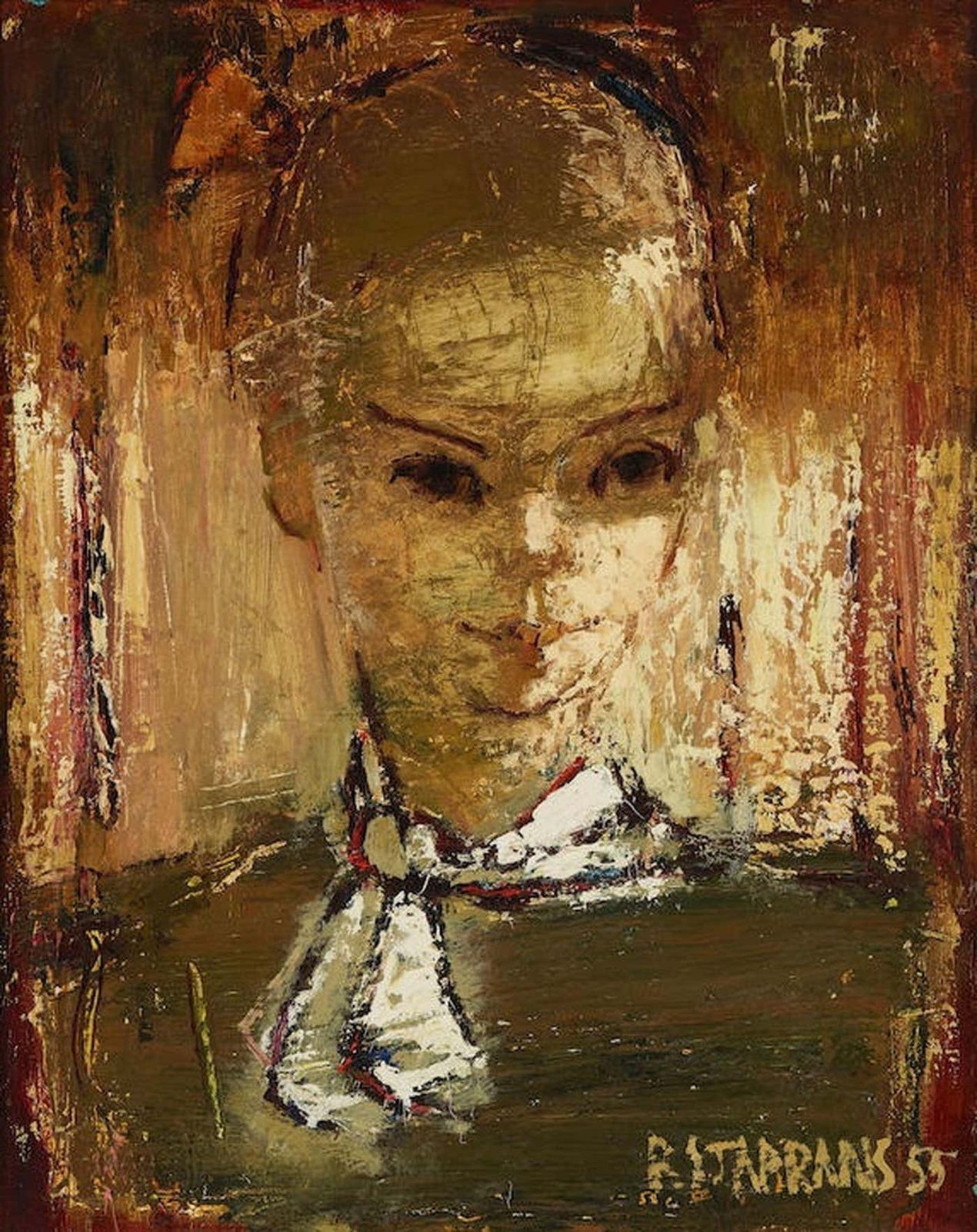 Raimonds Staprаns Woman Portrait. 1955, Oil On Canvas, 1955