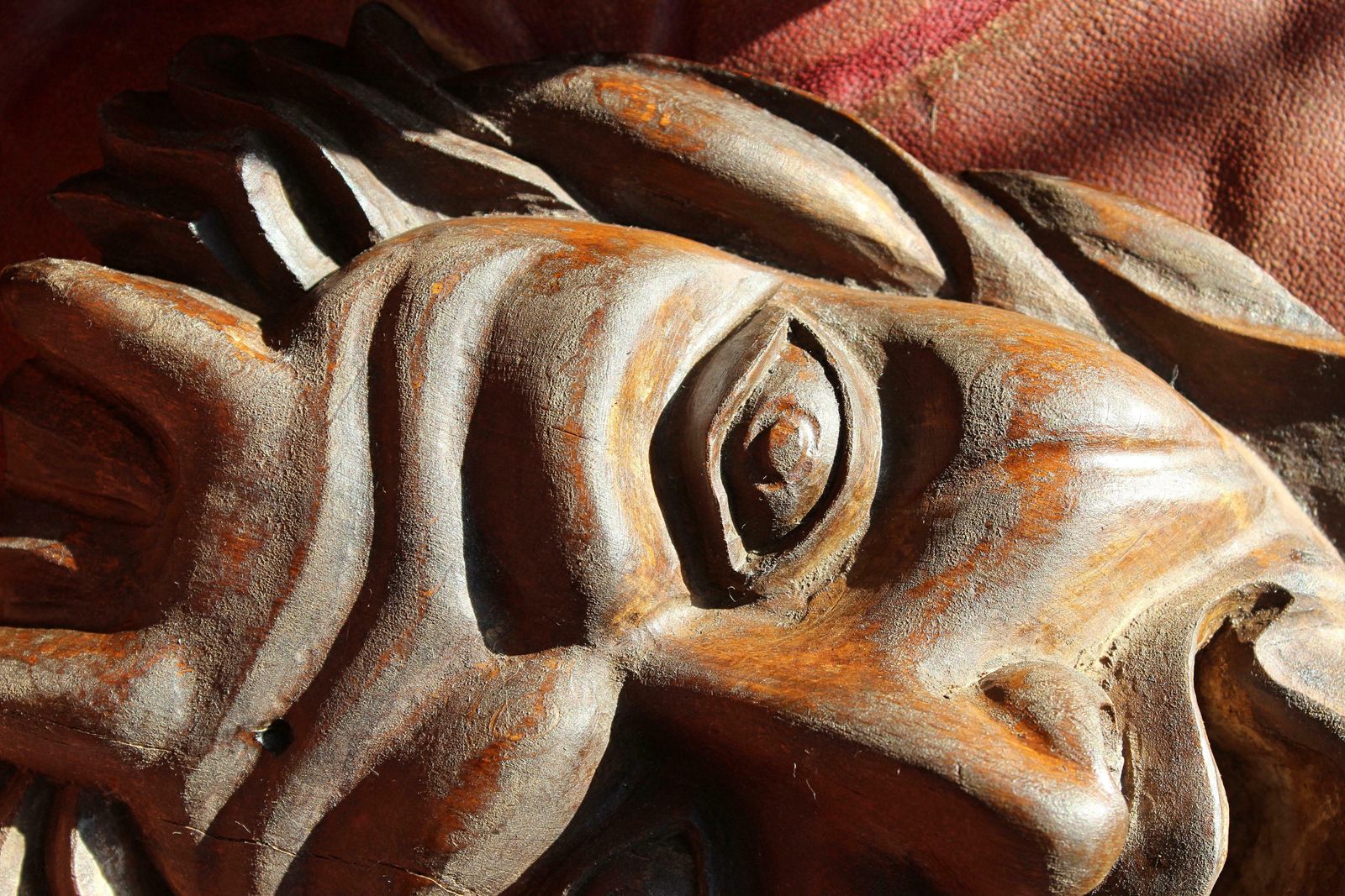 Late 19th/Early 20th Century Carved Hannya Noh Devil Mask Curio photo furniture