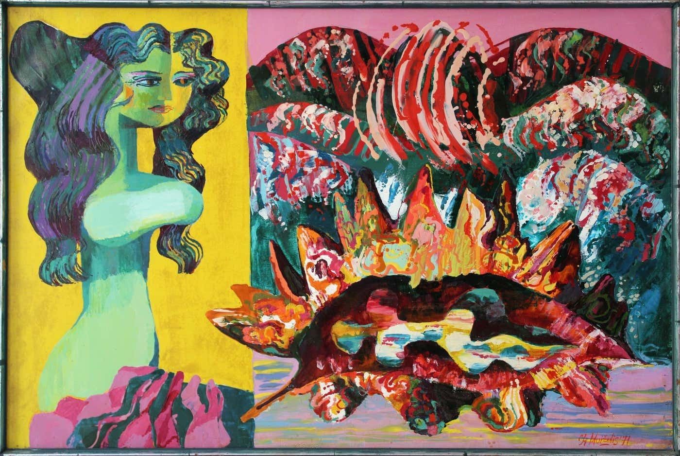 Ivars Muizulis An Ancient Fable. 1971. Oil On Canvas,1971 photo furniture