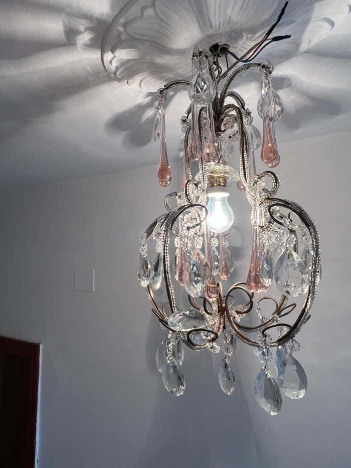 photo vintage Hepburn's Tears Murano Chandelier 1950s