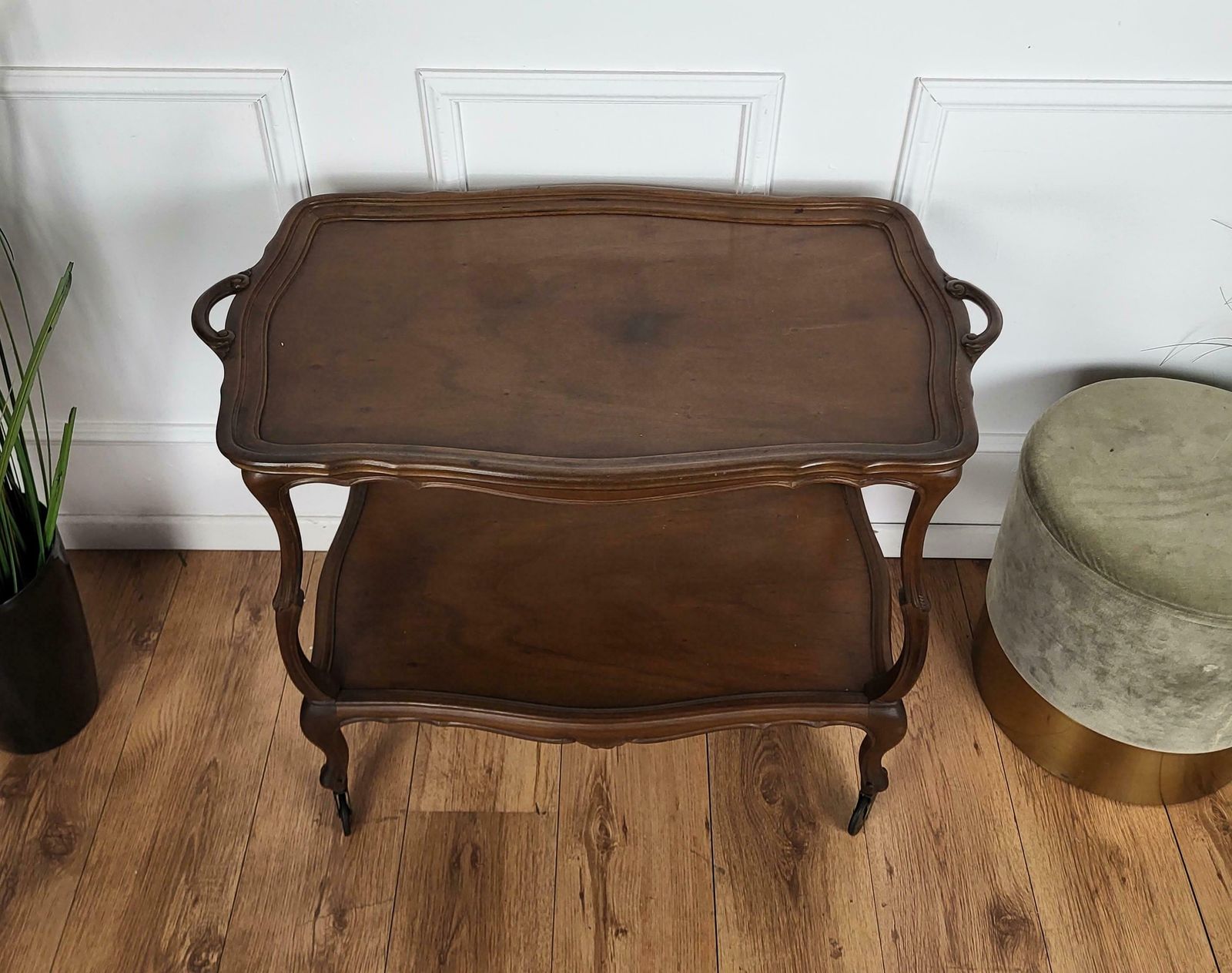1950s Italian Mid Century Chippendale Wood Dry Bar Cabinet Liquor Cart photo buy
