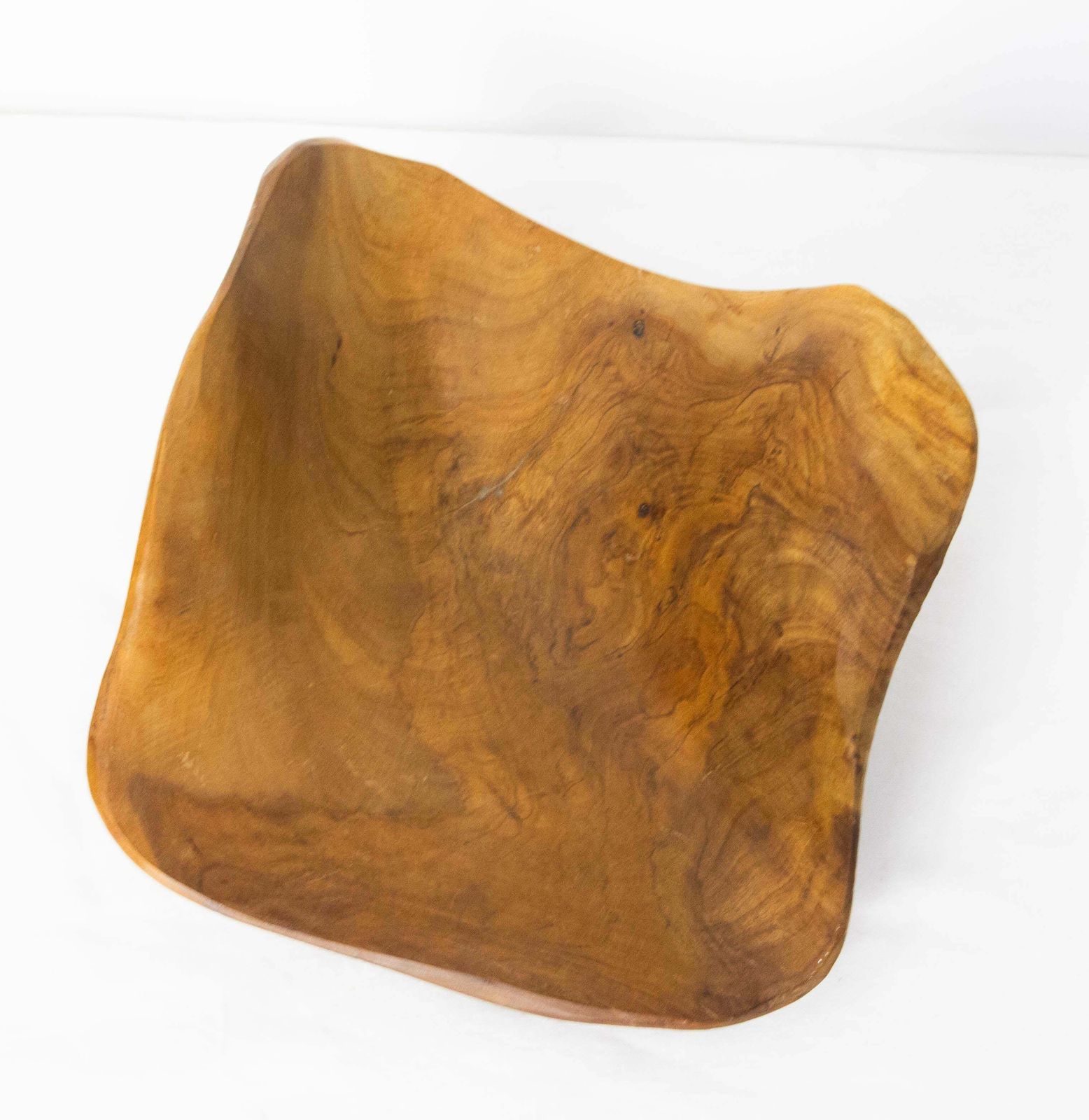 photo vinterior French Olive Wood Sculpture Flying Goose & Vide Poche Reversible Objet, C 1970