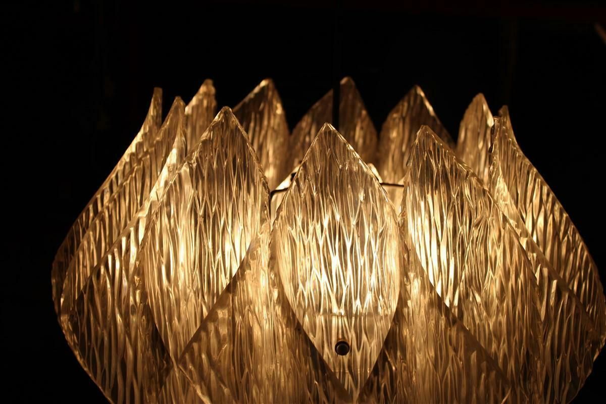 photo vinterior Lucite Chandelier With Illuminated Rods, Italy 1970s Flower