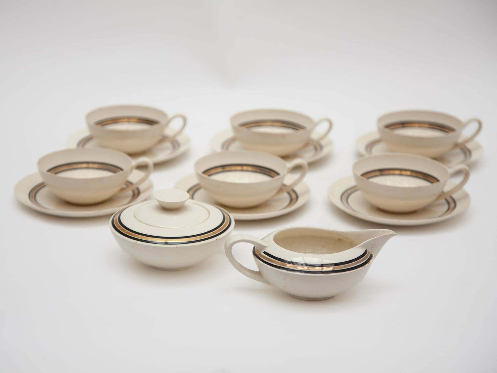 Edmond Bellefroid Tea Set By Petrus Regout Maastricht, Bauhaus, Dutch Art Deco photo vinterior