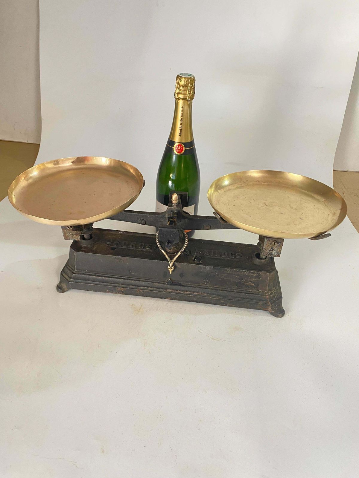 Antiques French Scale, France 19th Century. Wrought Iron And Brass. photo buy