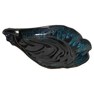 Large Ceramic Vide Poche On A Tripod Base In Wood Sculpted Birds Circa France photo furniture