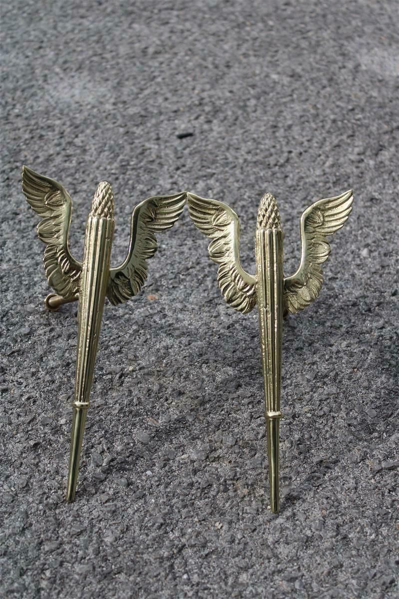 Pair Of 1930 Italia Futuriste Wing Handles In Solid Polished Brass photo furniture