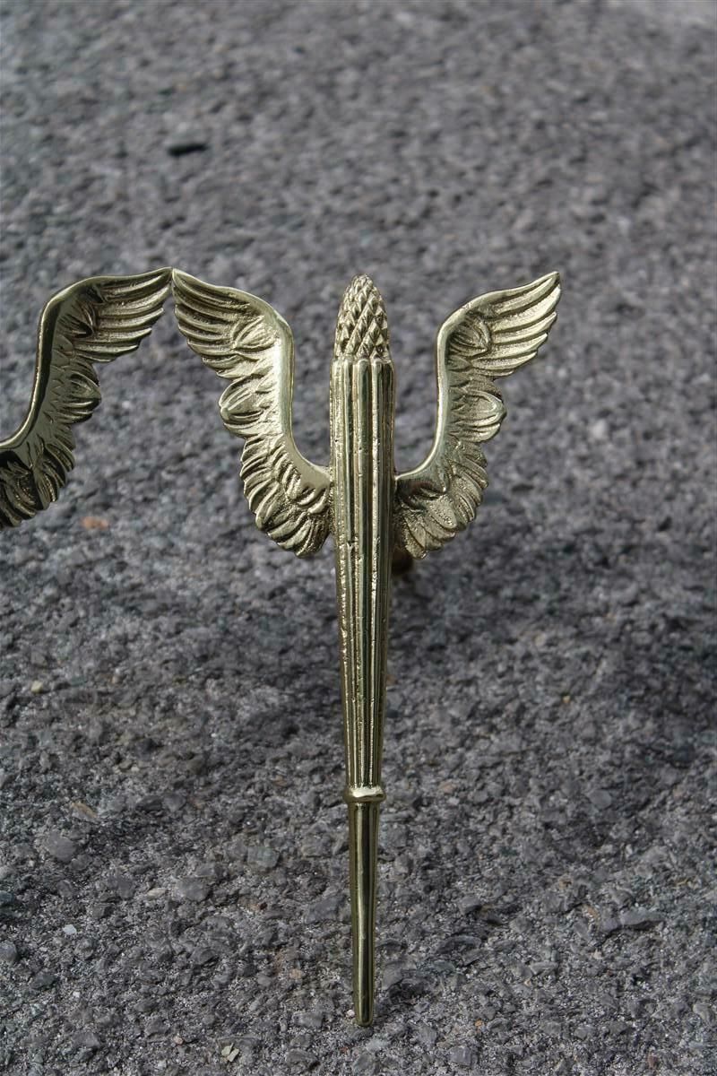 Pair Of 1930 Italia Futuriste Wing Handles In Solid Polished Brass photo for sale